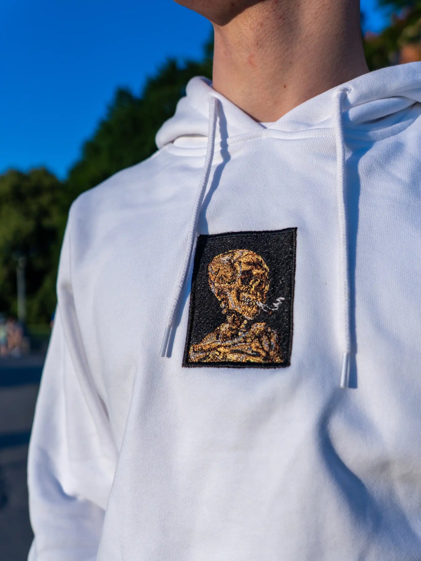 Haft głowy szkieleta z palącym się papierosem - Vincent van Gogh