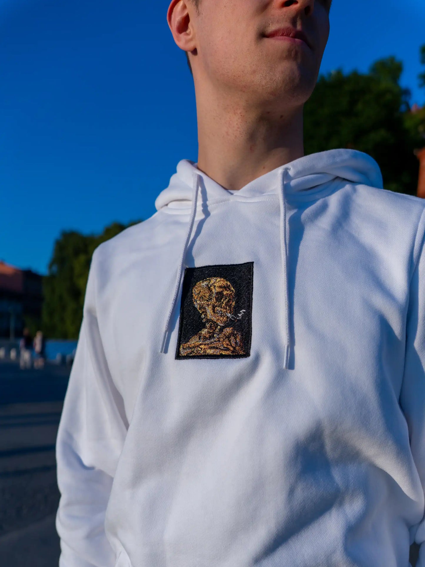 Haft głowy szkieleta z palącym się papierosem - Vincent van Gogh